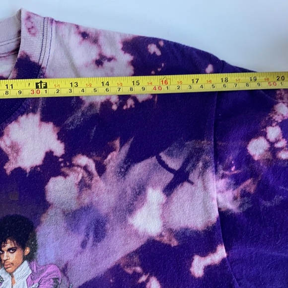 Prince Purple Rain purple cropped bleach graphic T-shirt raw edges short sleeve - Picture 13 of 16